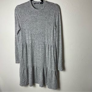 Vero Moda Doffy Long Sleeve Sweater Dress Gray Melange Small